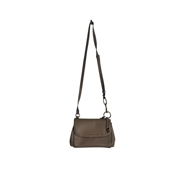 Marc Jacobs Mini Boho Grind Crossbody Purse Pebbled Leather Taupe Designer Bag - Picture 2 of 9